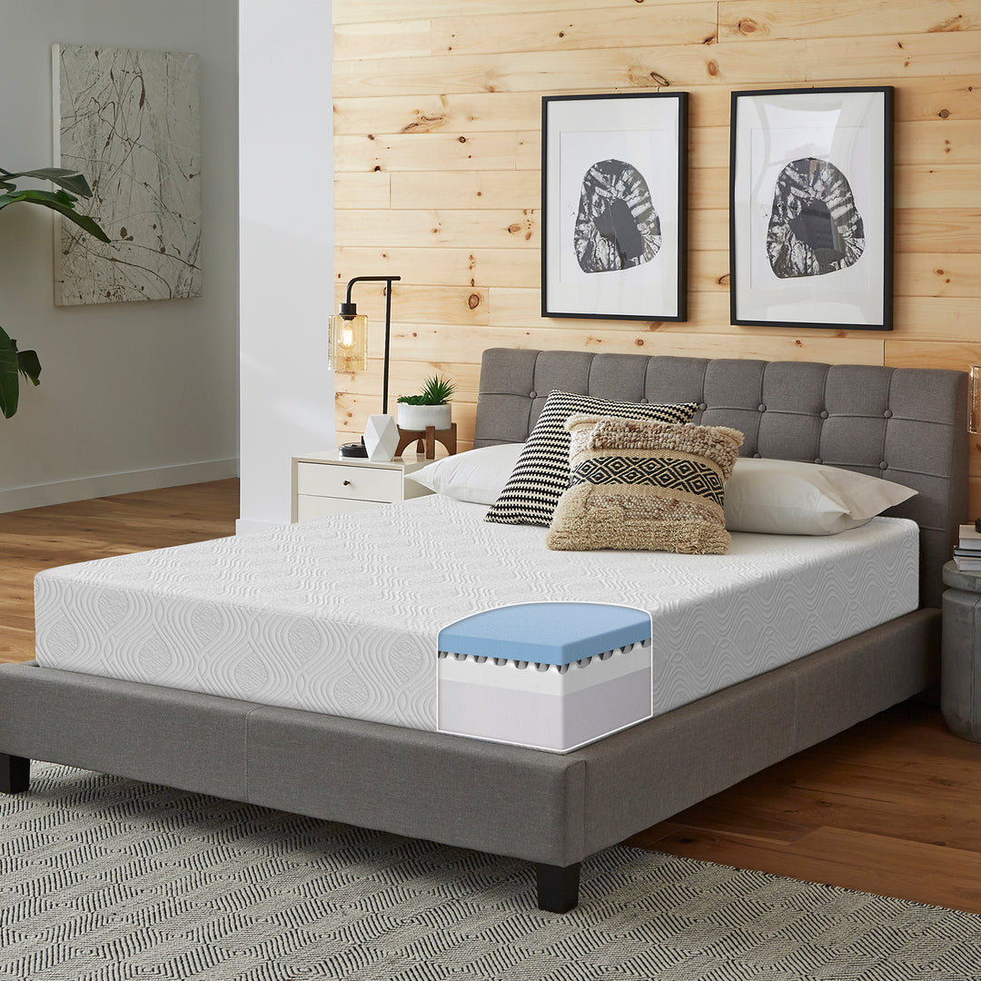 Nexus Series 10 Inch Medium Firm Gel Memory Foam Mattress, Advanced Cooling with Luxurious Airflow, Mattress in a Box
